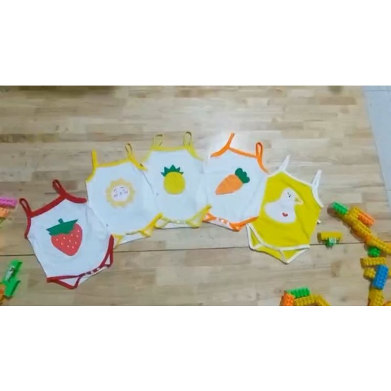 Bodysuit hai dây thoáng mát cho bé gái có nút bấm