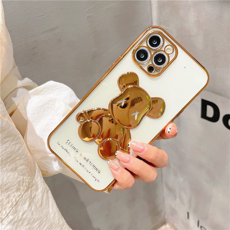 Ốp điện thoại TPU trong suốt hình gấu Kaws 3D dành cho iPhone 13 11 12ProMax Mini 12Pro 13Pro SE 2020 X XS Max XR 7 8+ | BigBuy360 - bigbuy360.vn