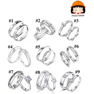 Nhẫn Đôi Bạc 925 Nhẫn Cặp Siêu Lãng Mạn Cho Cặp Tình Nhân <3