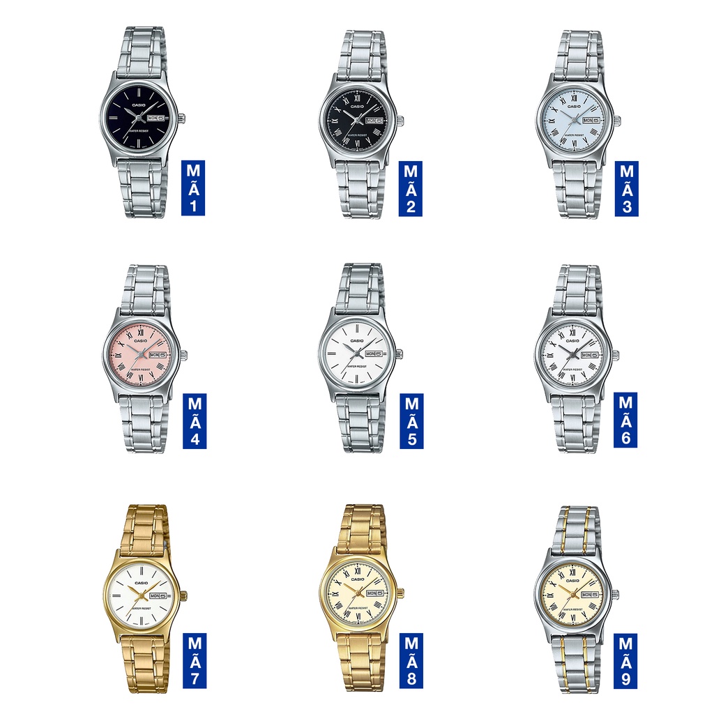 Đồng hồ nữ dây kim loại Casio chính hãng Anh Khuê LTP-V006 Series (25mm)