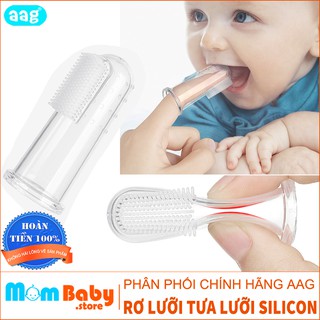 Rơ Lưỡi Silicon Cho Bé AAG Hàn Quốc Có Hộp Bảo Vệ - Tưa Lưỡi Xỏ Ngón Silicon Mềm Cao Cấp Giá Rẻ