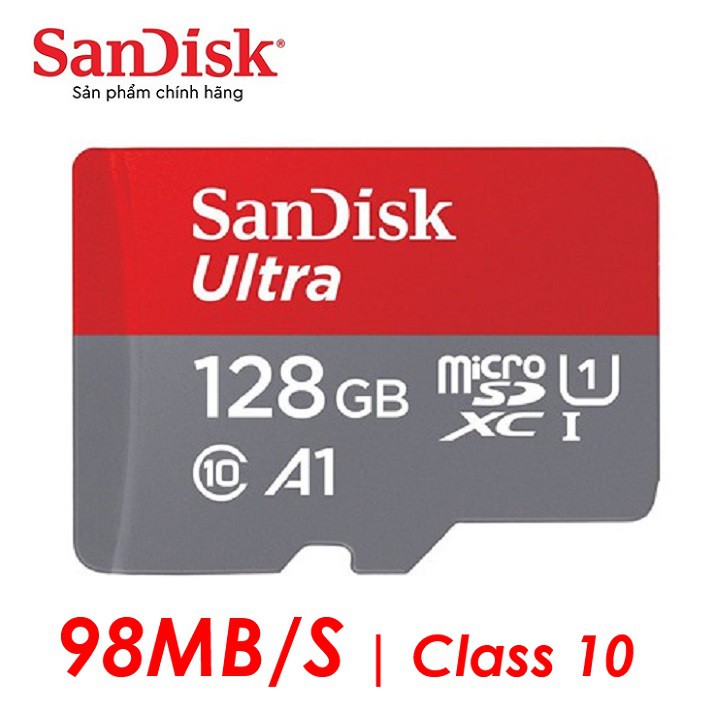 [CHÍNH HÃNG] Thẻ Nhớ MicroSDHC SanDisk Ultra 128GB 98 MB/S