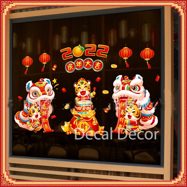 Decal Trang Trí Tết 2022 Dán Tĩnh Điện Nhiều Mẫu Đa Dạng Dán Kính | BigBuy360 - bigbuy360.vn