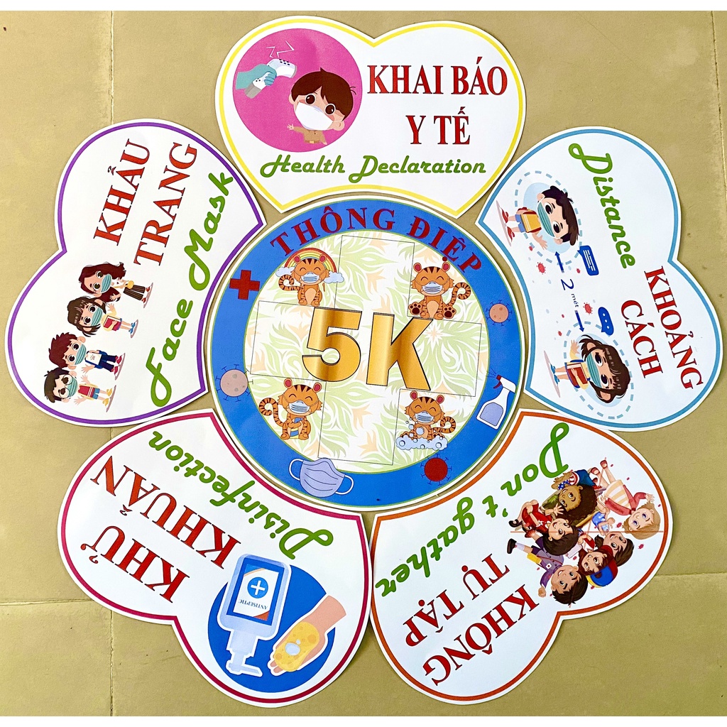 Hoa Thông Điệp 5K ép plastic - trang trí lớp
