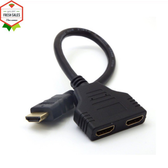 2 Port HDMI Splitter 1 In 2 Out Male to Femal Video Cable Adapter hdmi Switch Converter For Audio TV DVD