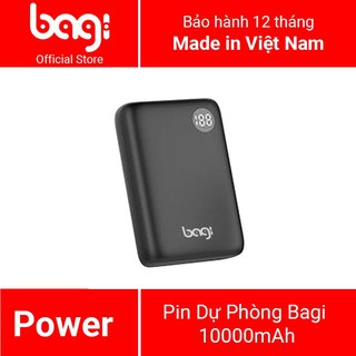 [Sale cuối năm, giá gốc 480k] Pin sạc dự phòng Bagi 10000 mAh sạc nhanh, nhỏ gọn siêu nhẹ - Hàng Chính Hãng