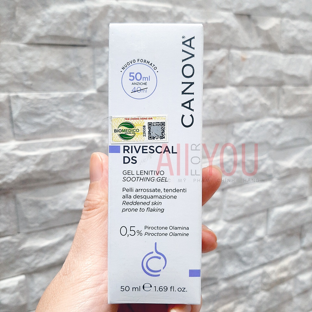 CANOVA Rivescal DS Soothing Gel 50mL - Gel Chống Nấm Làm Dịu Da, Ngăn Ngừa Tiết Bã Nhờn.