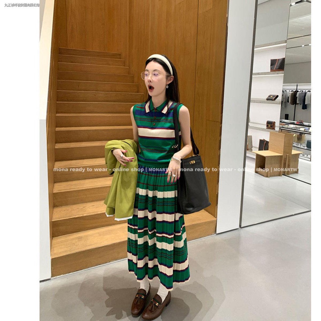 Đầm Thun Ngắn Tay Họa Tiết Sọc Ngang Thời Trang Dành Cho Nữ