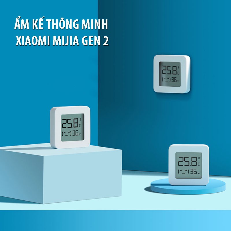 Nhiệt Ẩm Kế Thông Minh Xiaomi Mijia 2 Siêu Nhỏ Gọn, Đo Nhiệt Độ, Độ Ẩm Trong Phòng Độ Chính Xác Tuyệt Đối