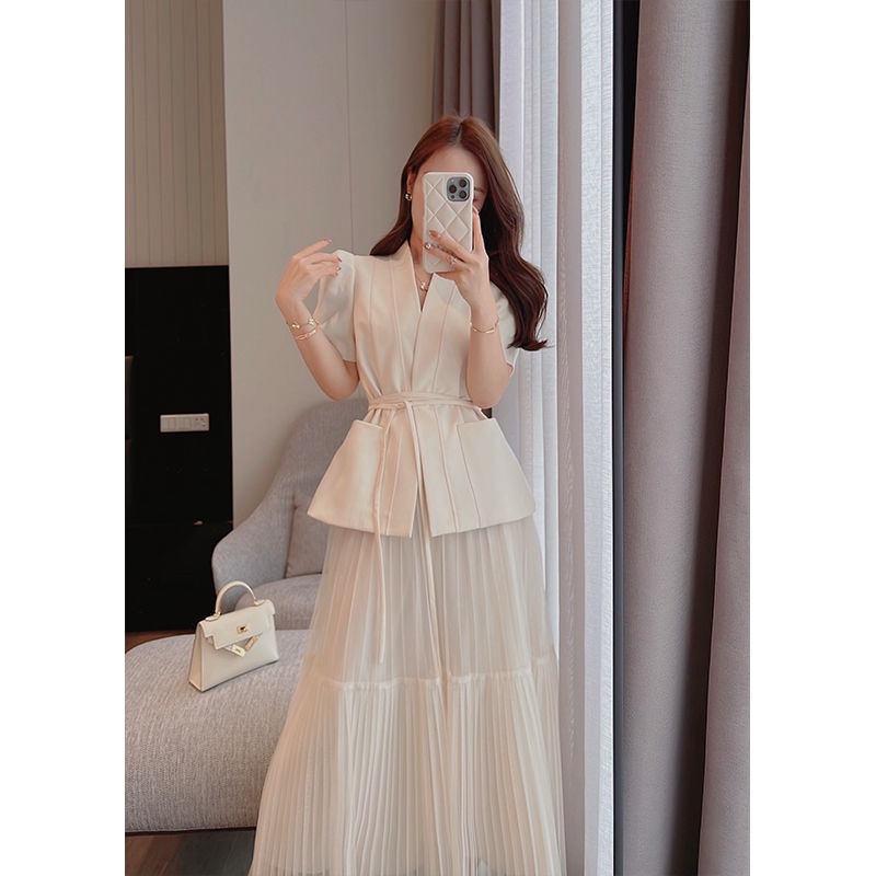 Set Đồ Mùa Hè Phong Cách Thời Trang Mới Với Váy Ngắn Có Hương Thơm Nhỏ Phong Cách Hong Kong Cho Nữ