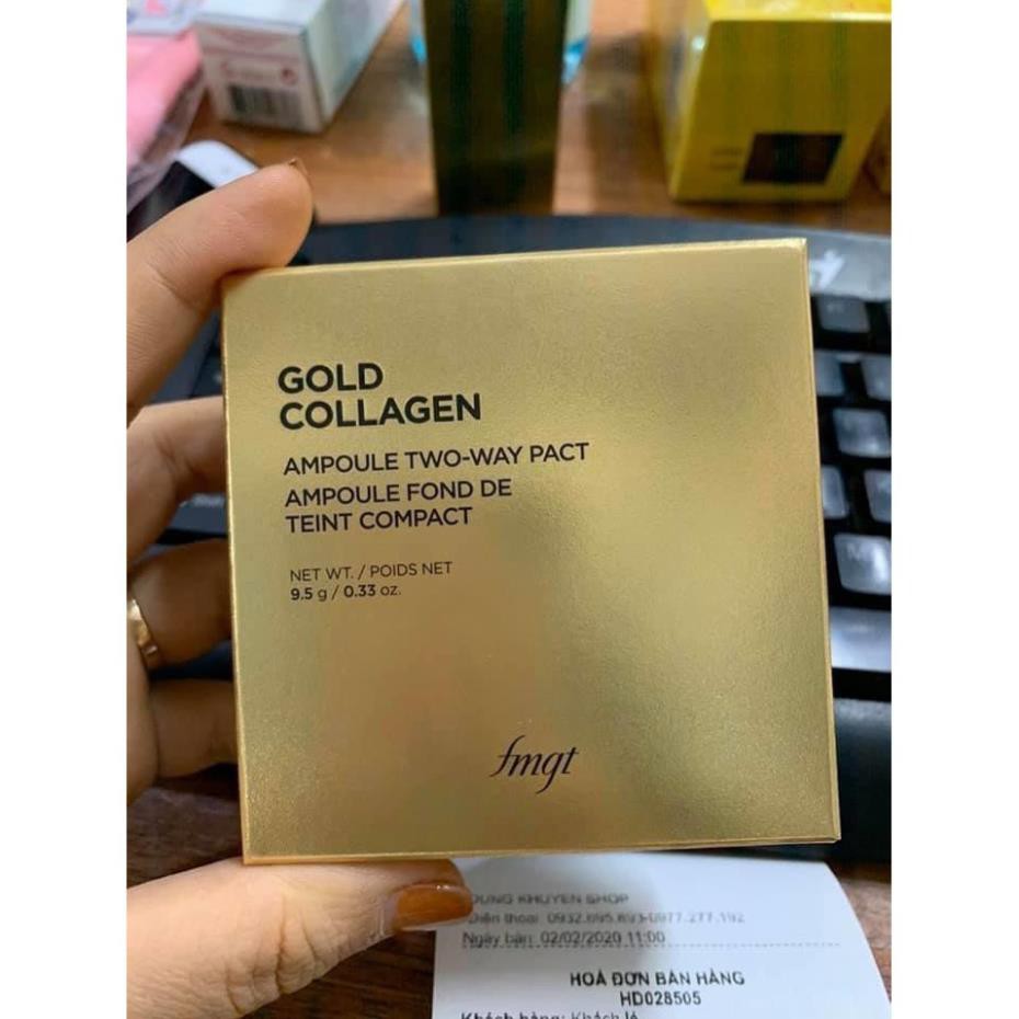 Phấn phủ TheFaceShops Gold Collagen Ampoule TwoWay Pact - Hanzy Store