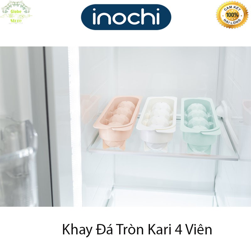 [ Đá Viên Tròn ] Khay Đá Tròn Nhựa Cao Cấp  4 Viên To Kari INOCHI