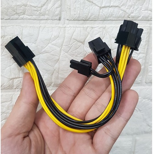 Cáp chia nguồn VGA 6pin ra 2x8Pin  cấp nguồn cho card VGA