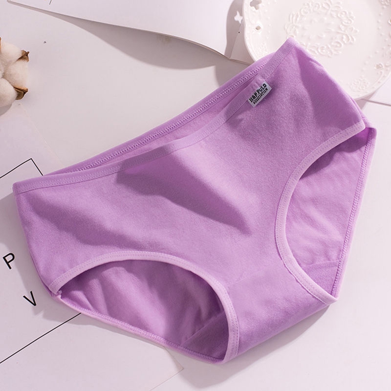 Quần Lót Cotton Lưng Vừa Thoáng Khí Màu Kẹo Đơn Giản Phong Cách Nhật Bản Thời Trang Mùa Hè Cho Nữ