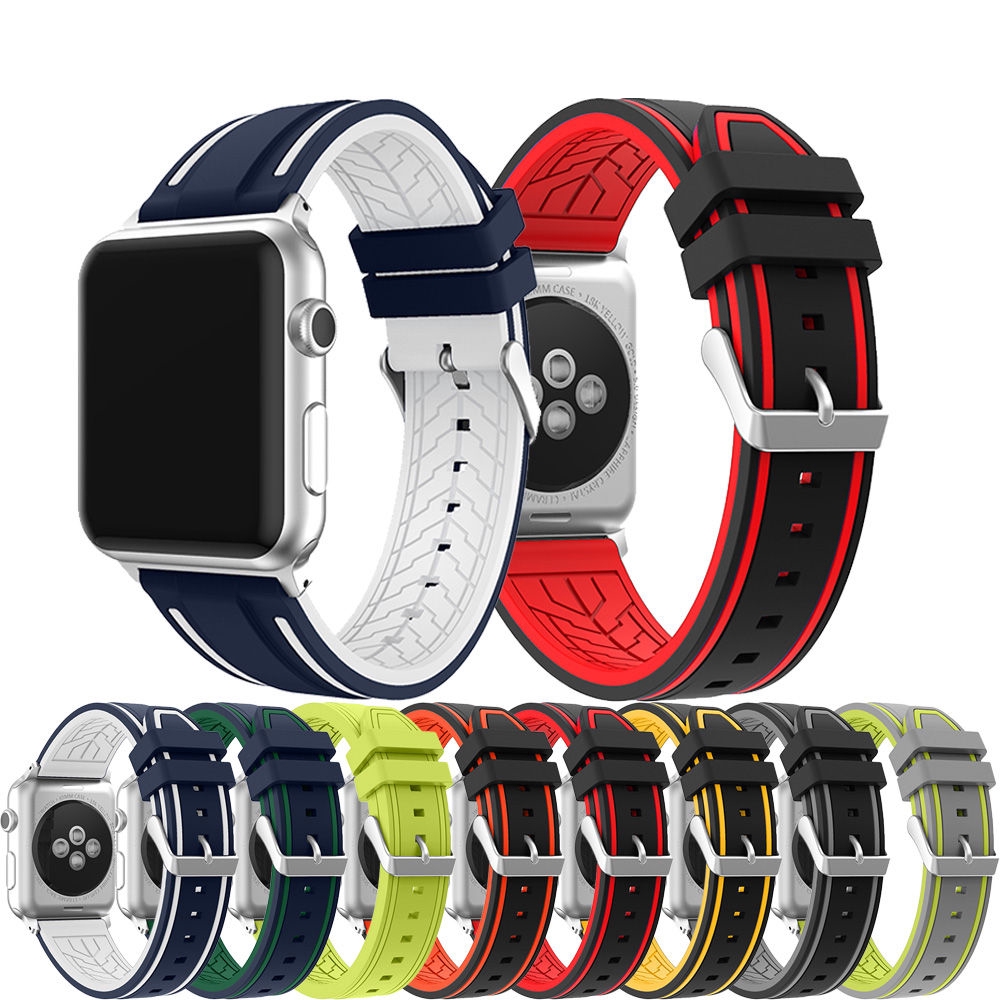 Soft Silicone Band Strap for Apple Watch Series 1 2 3 4 5 6 SE 38mm 40mm 42mm 44mm Series 7 41mm 45mm