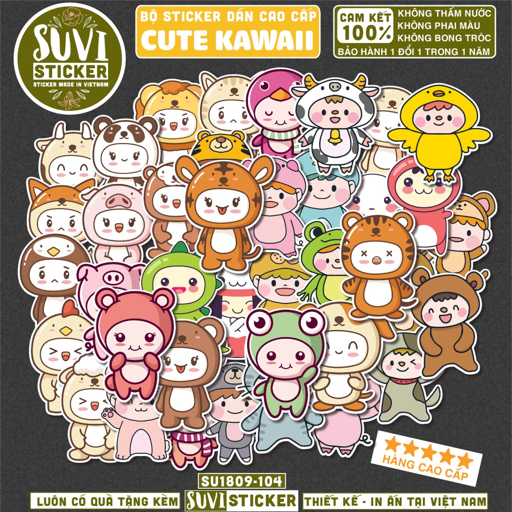 50 Sticker Hoạt Hình Chibi chống nước dán laptop, điện thoại, đàn guitar, mũ bảo hiểm, vali. MSP: K02