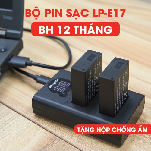 BỘ 2 PIN + DOCK SẠC ĐÔI KINGMA LP-E17 CANON ( THẾ HỆ 2)