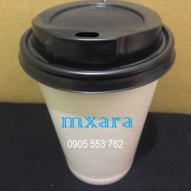 100 Nắp Đen Ly Giấy Pet Phi 90 Dùng 14, 16, 18, 20, 22oz Mxara