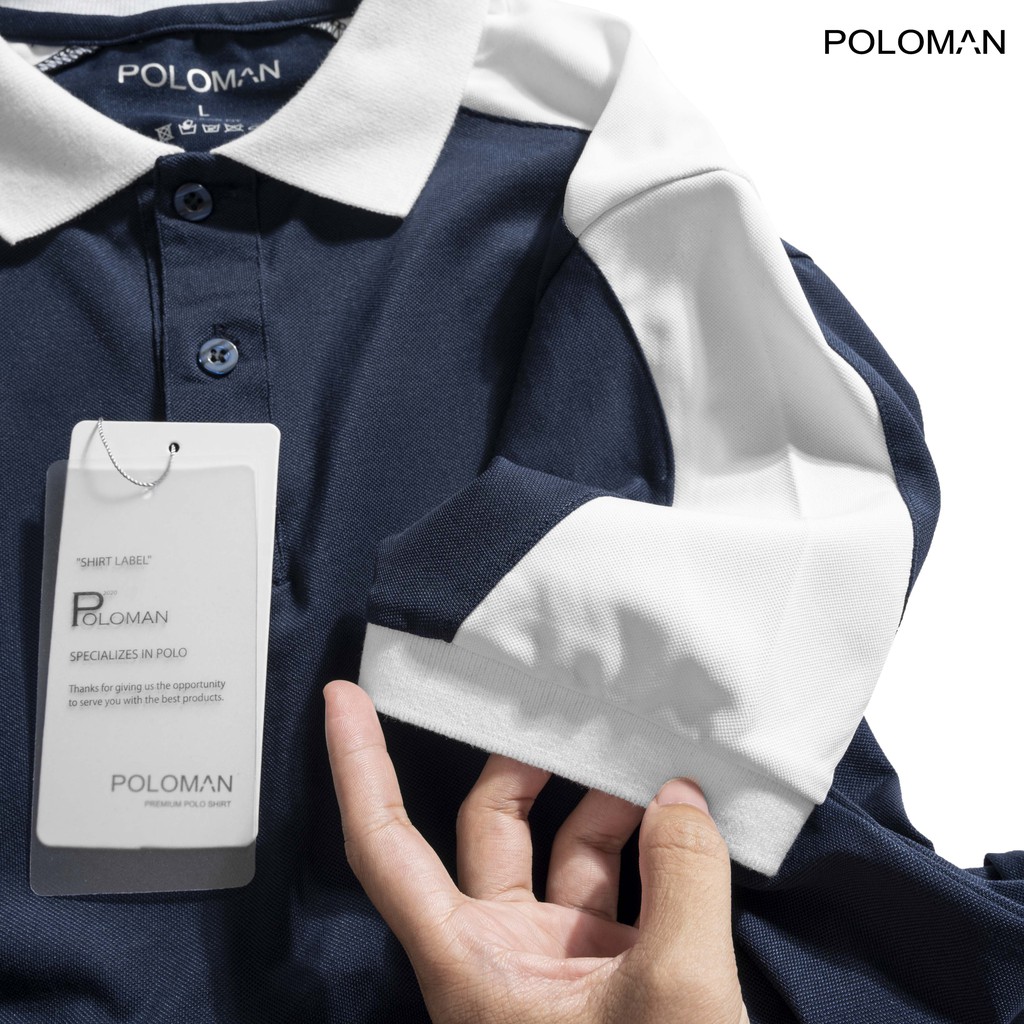 Áo Polo nam cổ bẻ phối Botar vải cá sấu Cotton xuất xịn,chuẩn form,sang trọng-lịch lãm P22 - POLOMAN | BigBuy360 - bigbuy360.vn