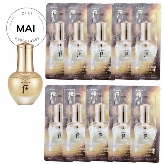 5 gói tinh chất vàng Whoo Cheogidan Radiant Regenerating Gold Concentrade