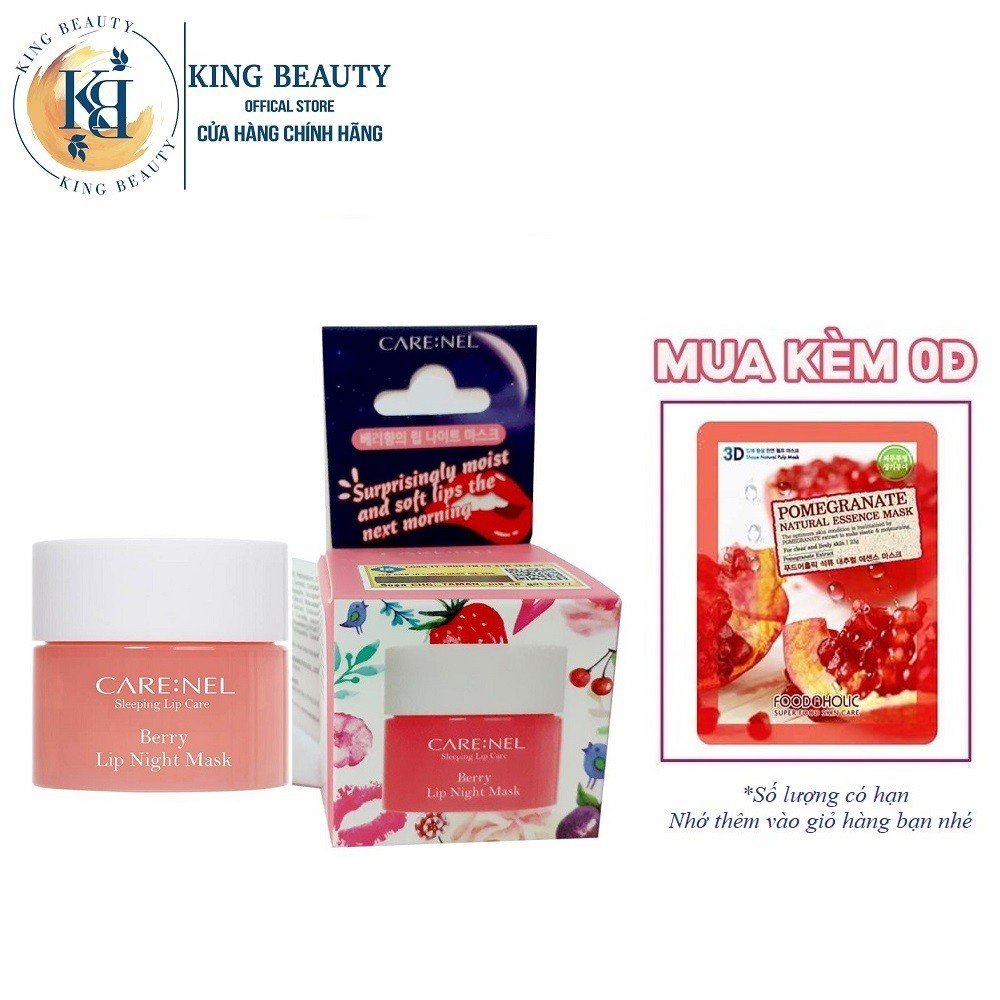 Mặt Nạ Ngủ Môi Dưỡng Và Giảm Thâm Hương Dâu Care:nel Lip Sleeping Mask Berry 5g