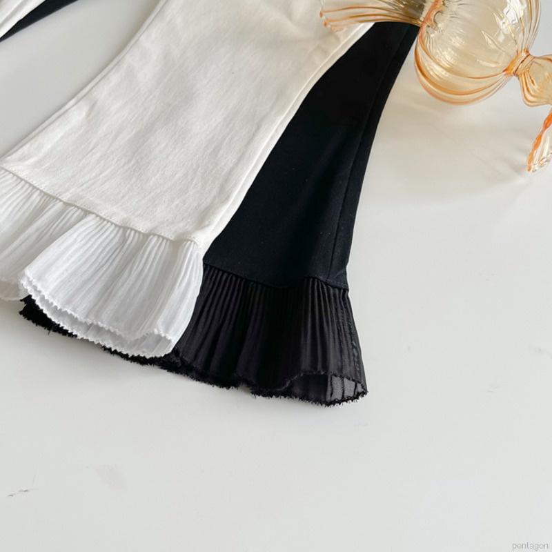 Quần legging co giãn viền ren cho bé gái từ 3-8 tuổi