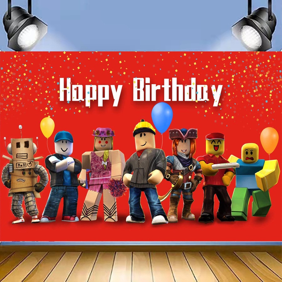 Dây Treo Tường Trang Trí Phông Nền Tiệc Sinh Nhật / Phòng Bé Hình Roblox DIY