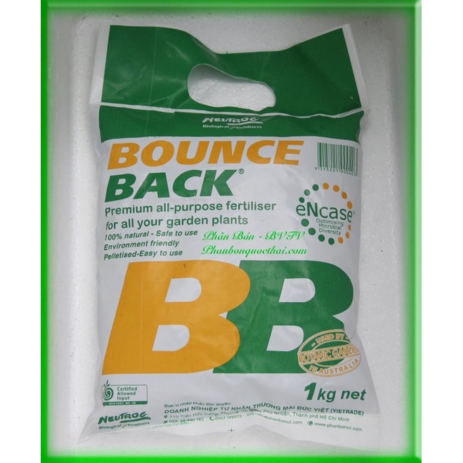 (Gói 1 ký) Phân hữu cơ đậm đặc Bounce Back BB -xuất xứ Australia 🇦🇺.dynamic Úc