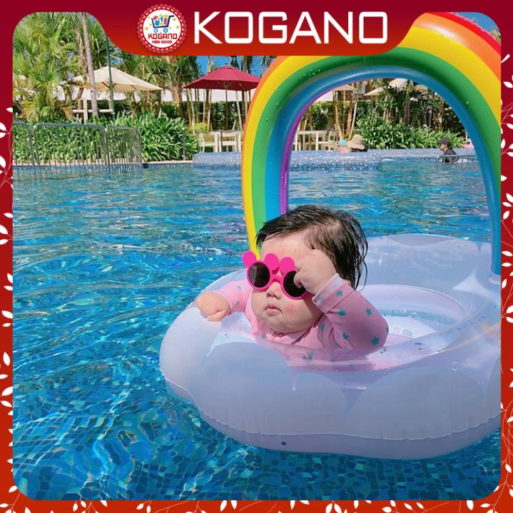 Phao Bơi Cho Bé KOGANO Phao Cho Bé Có Xỏ Chân Chống Lật An Toàn Bơi Lội Hình Cầu Vồng Cực Yêu SS-001262