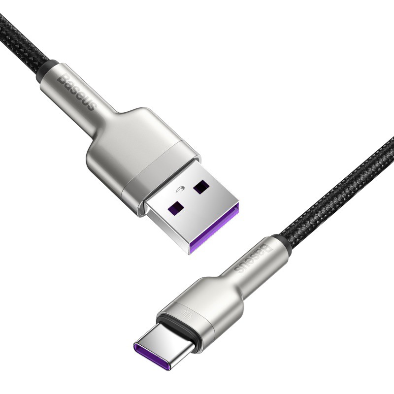 Cáp sạc nhanh và truyền data Baseus Cafule Series Metal USB to TypeC dài 2M, Super QC 40W (Màu Random)