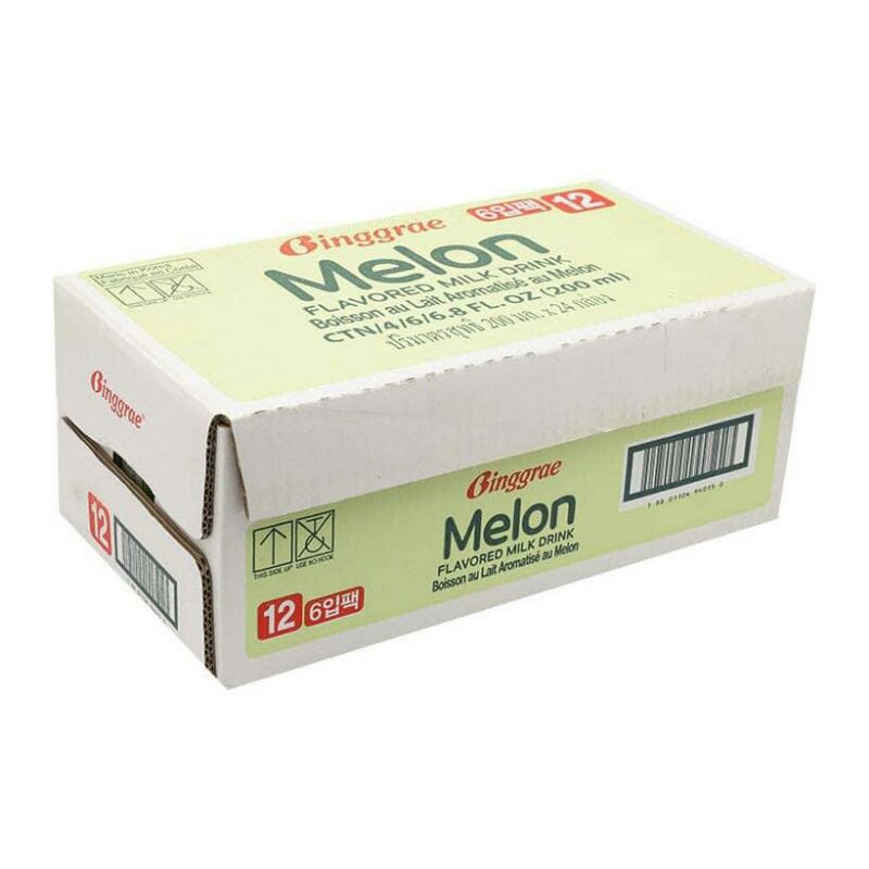 THÙNG 24 HỘP SỮA DƯA LƯỚI MELON MILK BINGGRAE  - HÀN QUỐC