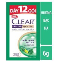 Dầu gội Clear bạc hà dây 12 gói 6g