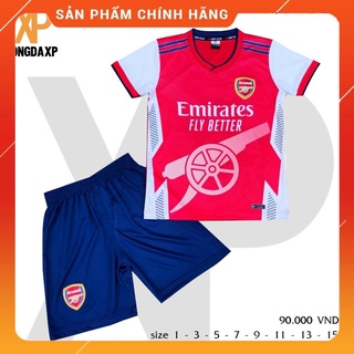 Mẫu mới Quần áo bóng đá đồ đá banh trẻ em CLB Arsenall đỏ Siêu dễ thương
