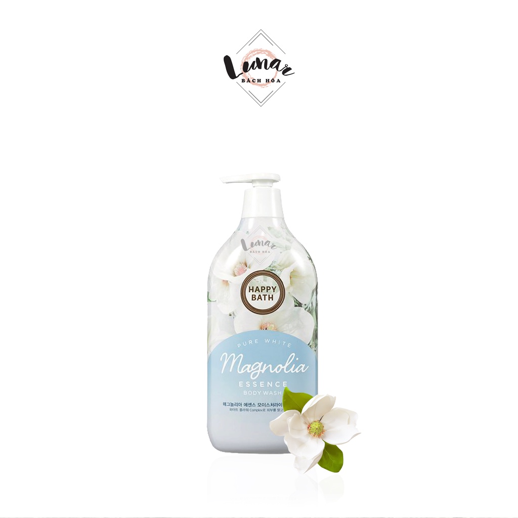 Sữa Tắm Nước Hoa Happy Bath Hoa Mộc Lan Sáng Mịn Da Magnolia Natural Body Wash 900gr