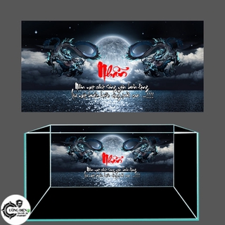 Tranh dán hồ cá 3d , hồ cá rồng , la hán , cá dĩa …