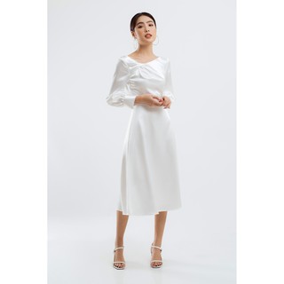 ĐẦM LỤA XẾP CỔ NƠ EDINI