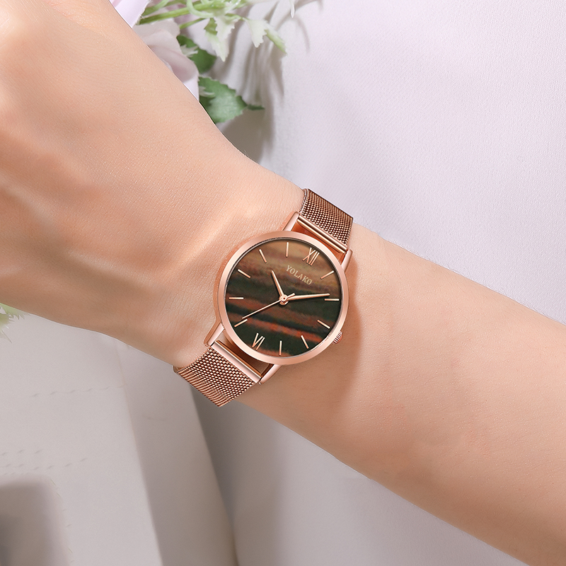 ZOLFA Luxury Rose Gold Mesh Belt Womens Watches Elegant White Dress Quartz Ladies Wrist Watch Analog Clocks Women Gift Watches Đồng hồ nữ