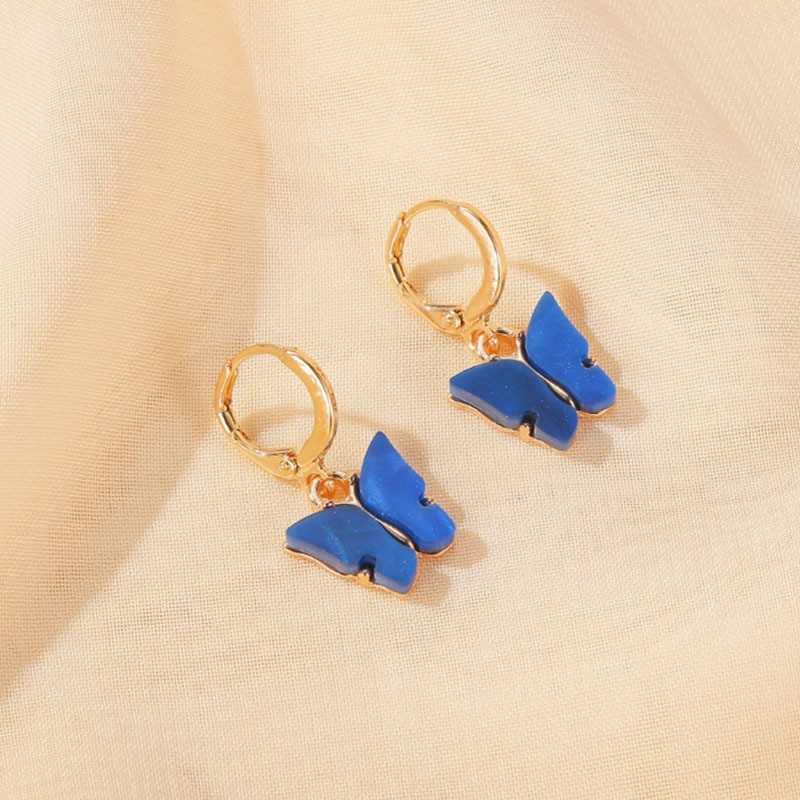 1 Đôi Bông Tai Beadia Hình Bướm Bằng Nhựa Resin Màu Vàng Thời Trang Cho Nữ