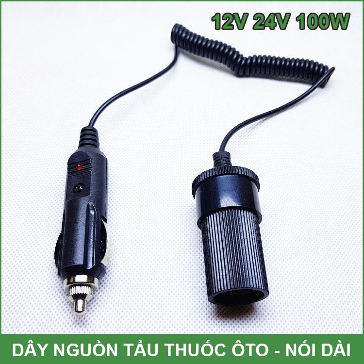 Dây Ổ Cắm Nguồn Điện Trên Ô Tô – Nối Dài 12V 24V 100W