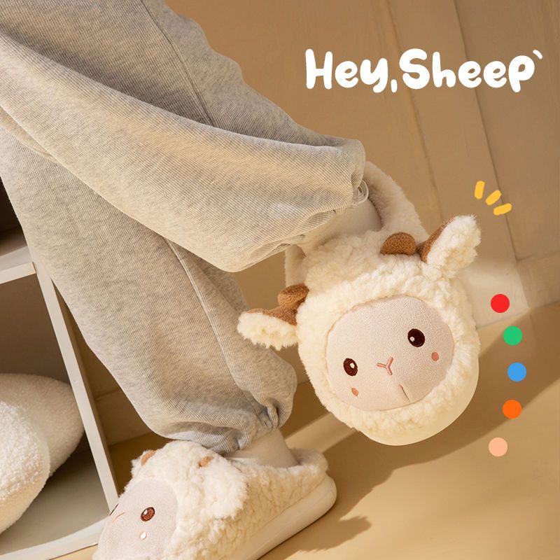 Dép Bông Đi Trong Nhà Đế Dày Tăng Chiều Cao In Họa Tiết Hoạt Hình Dễ Thương Thời Trang Mùa Đông Cho Nữ