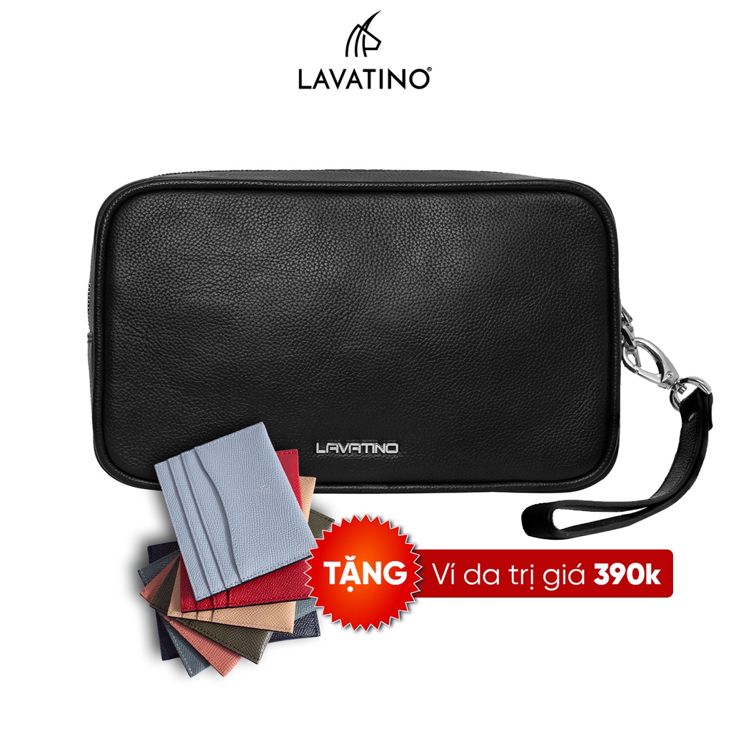 Ví Nam Cầm Tay ALBER Clutch Da Bò Thật Cao Cấp Thiết Kế Năng Động Chính Hãng LAVATINO - CLB10