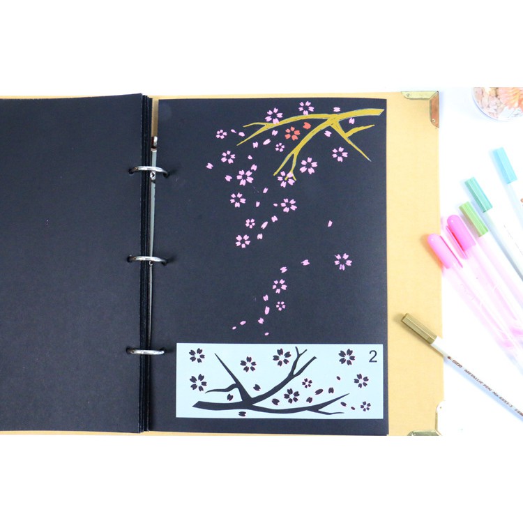 Bộ 8 khuôn bảng vẽ thủ công - làm Scrapbook - album ảnh DIY