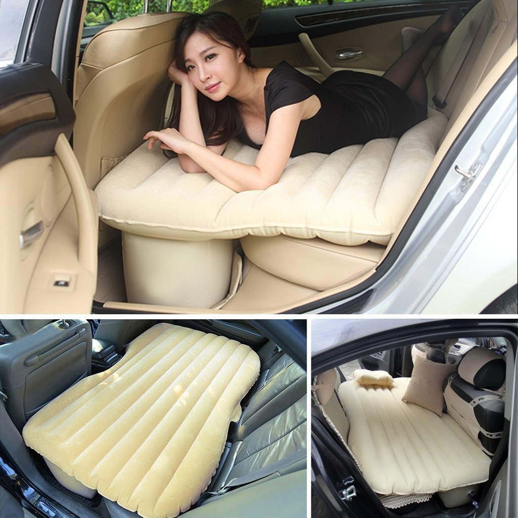 Giường đệm hơi ô tô vải dù mượt (tặng bơm cắm tẩu sạc, keo và miếng vá)
