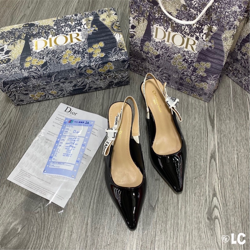 Sandal cao gót D i o r bóng gót 3p fullbox