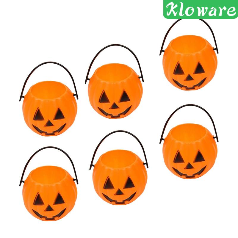 Set 6 Giá Đỡ Kẹo Hình Quả Bí Ngô Trang Trí Halloween