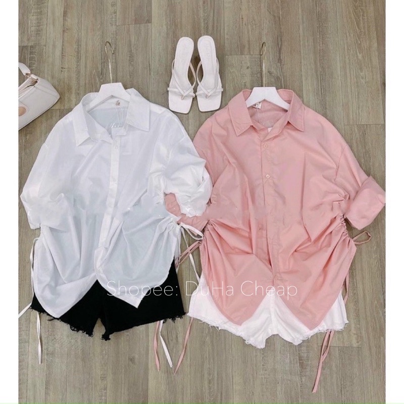 🌱Sơ Mi Cao Cấp Tay Dài Form Rộng Rút Dây Hot Trend Nhiều Màu🌱 Chizi Shop
