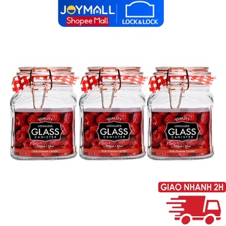 Bộ 3 hũ Lock&Lock 900ml thủy tinh đựng thực phẩm Sodalime LLG516S01 - Hàng chính hãng, nắp đậy kín hơi - JoyMall