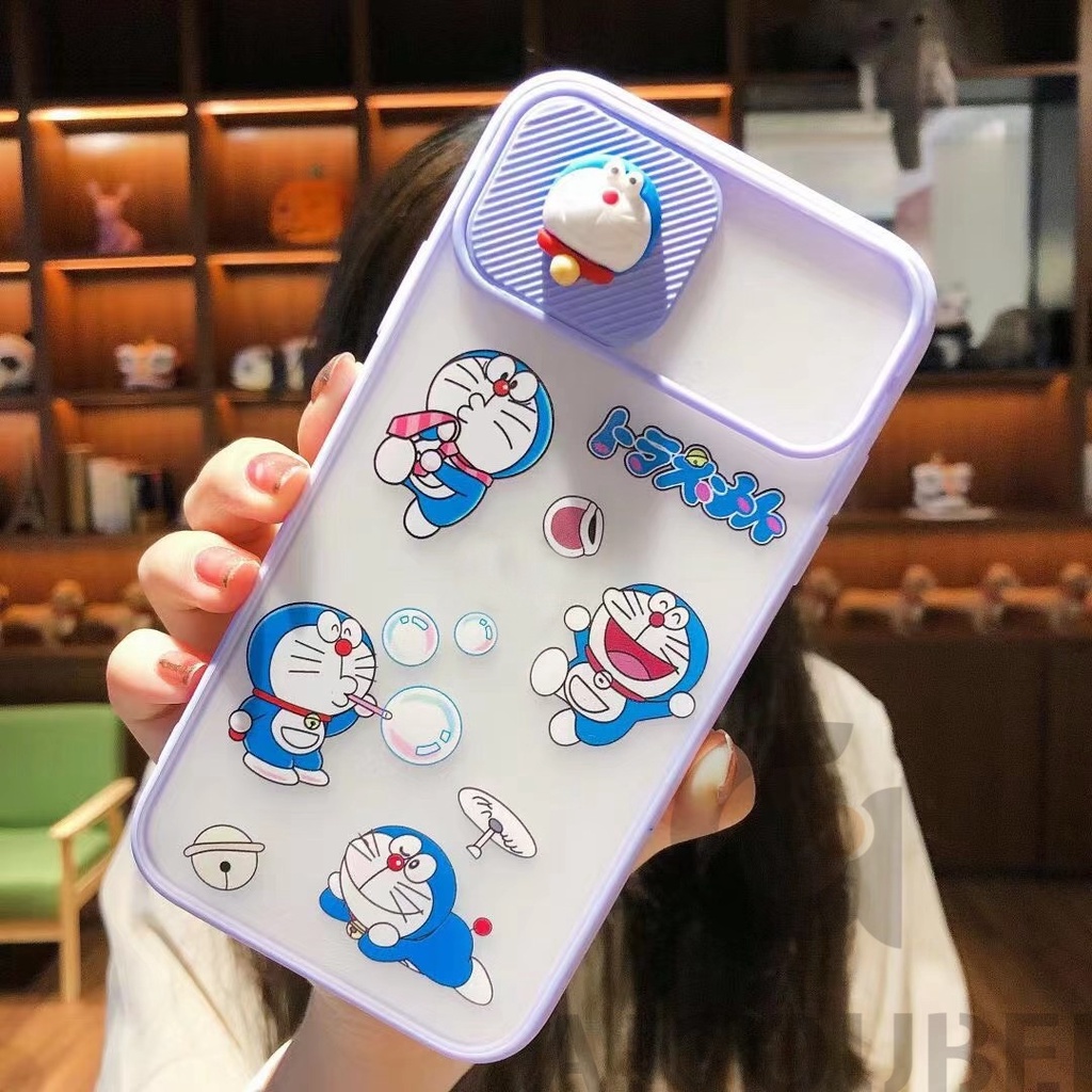 Ốp điện thoại họa tiết hoạt hình thiết kế nắp trượt bảo vệ camera thích hợp cho iPhone 12 11 Pro Max 13 Pro 14 Pro Max