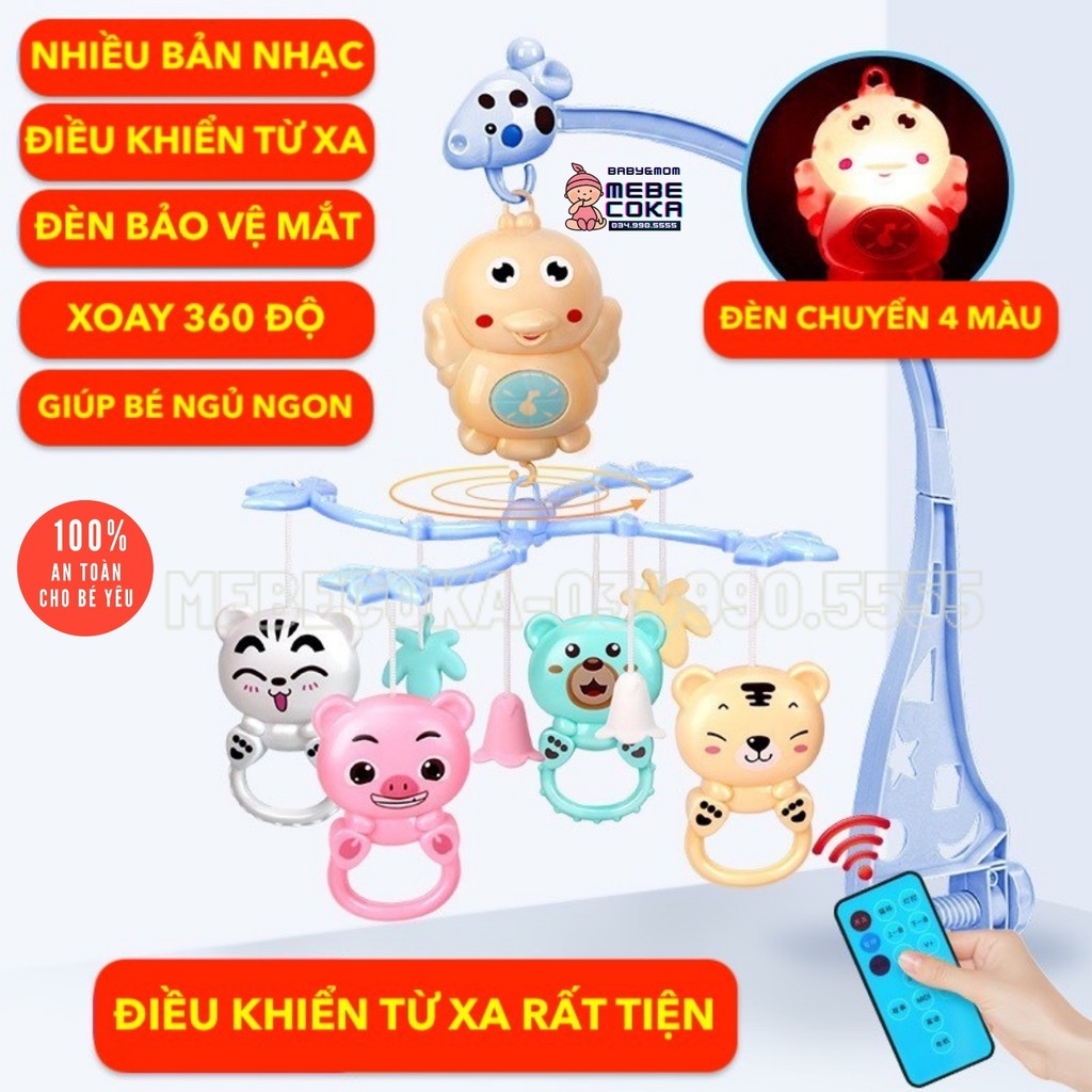 Hộp nhạc treo nôi, kích thích thính giác ,thị giác, Xoay 360 Độ giúp bé vui chơi thư giản ngủ ngon