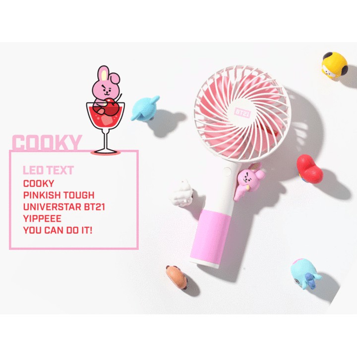QUẠT CẦM TAY CÓ ĐÈN LED BT21 x ROYCHE LED | BigBuy360 - bigbuy360.vn